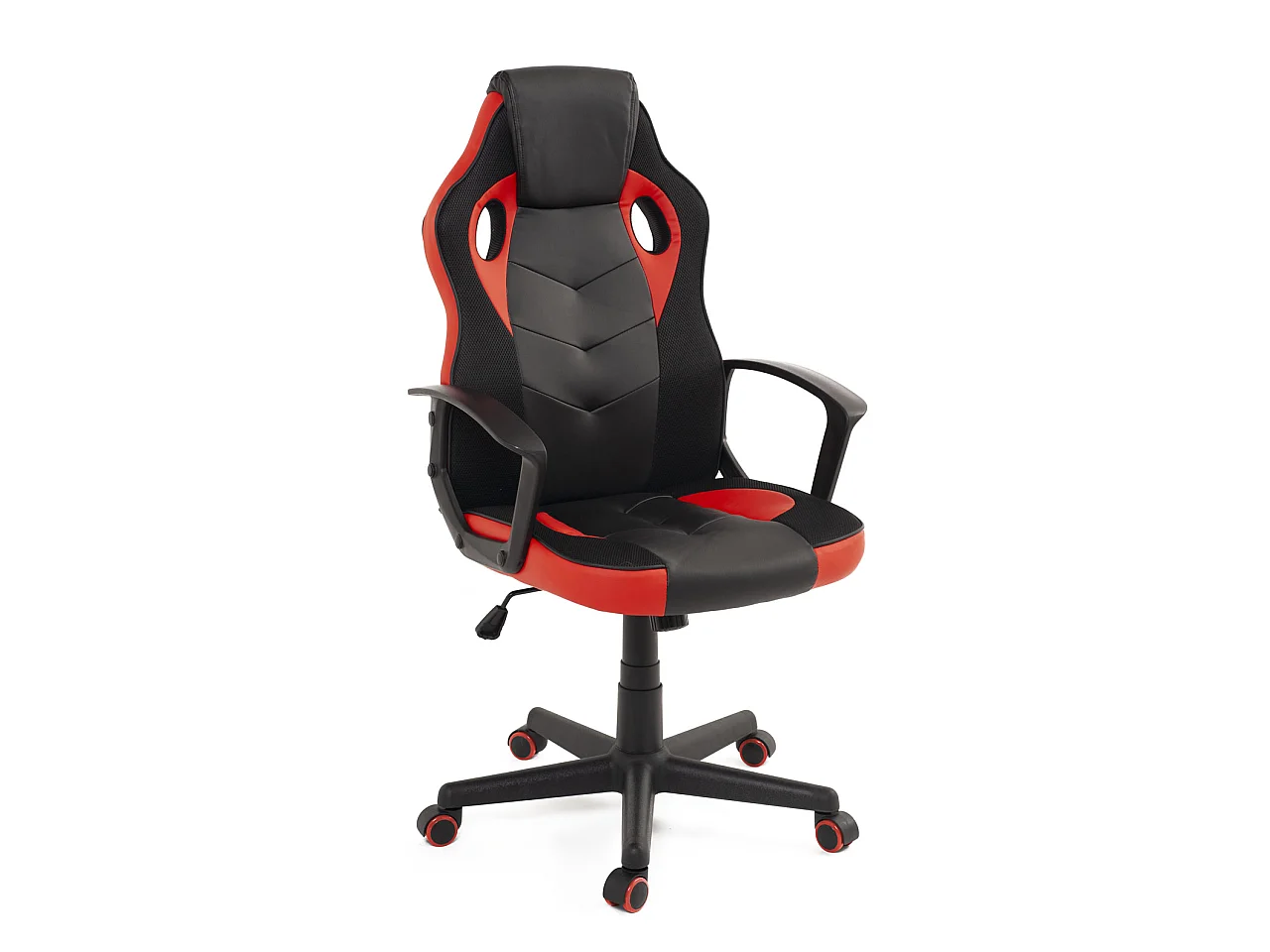 Chaise gaming SENA, Style racing, dossier inclinable, pivotant (noir rouge)