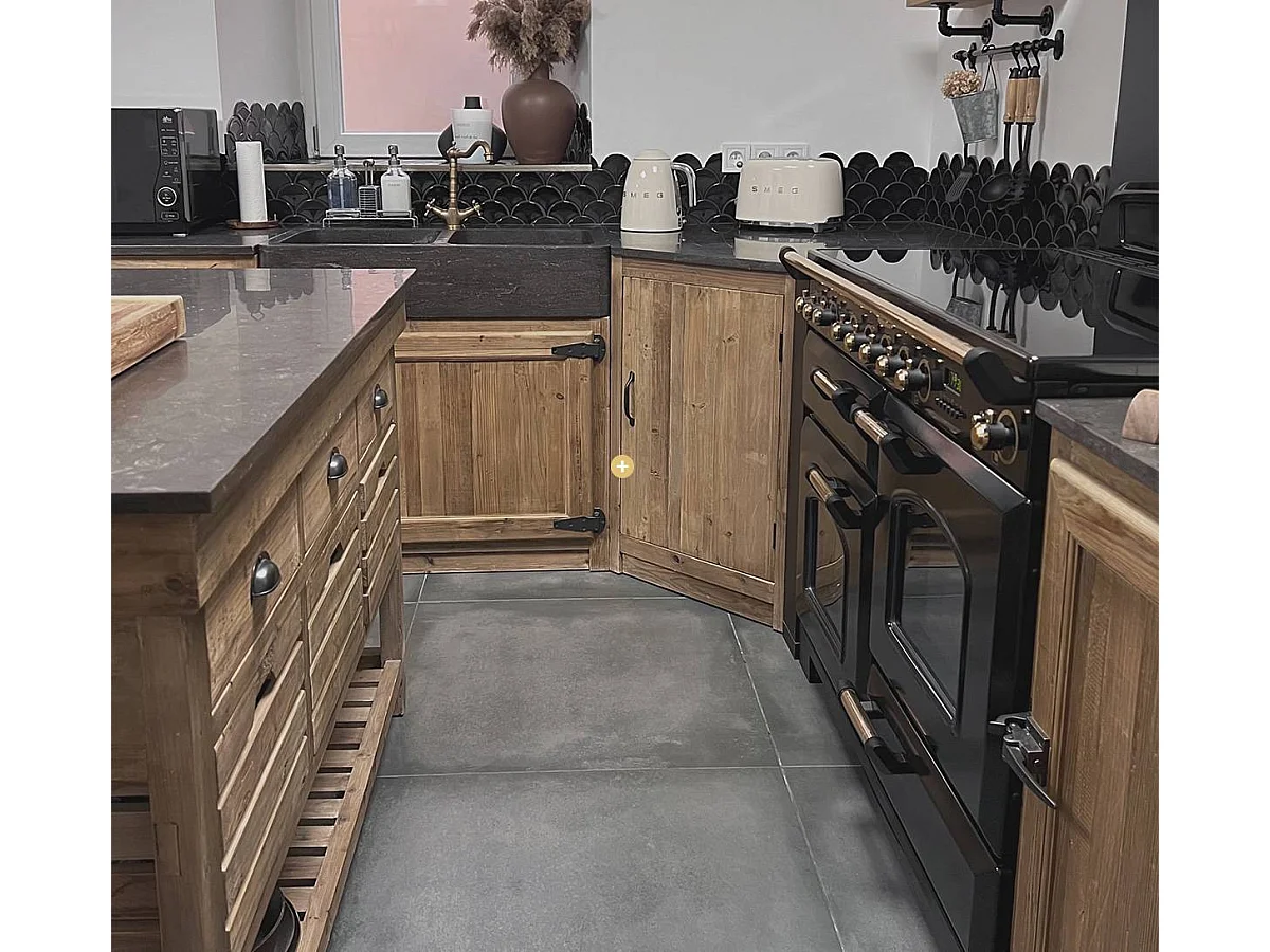 Meuble bas de cuisine en angle Champêtre