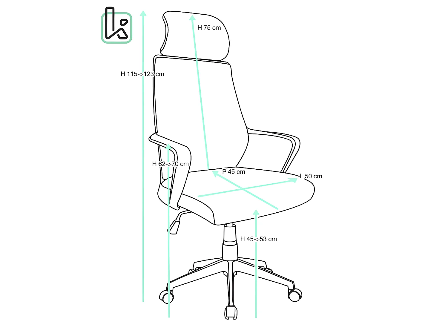 Fauteuil Bureau ergonomique siège basculant appuie tête hauteur réglable renfort lombaire FAMA+ (noir)
