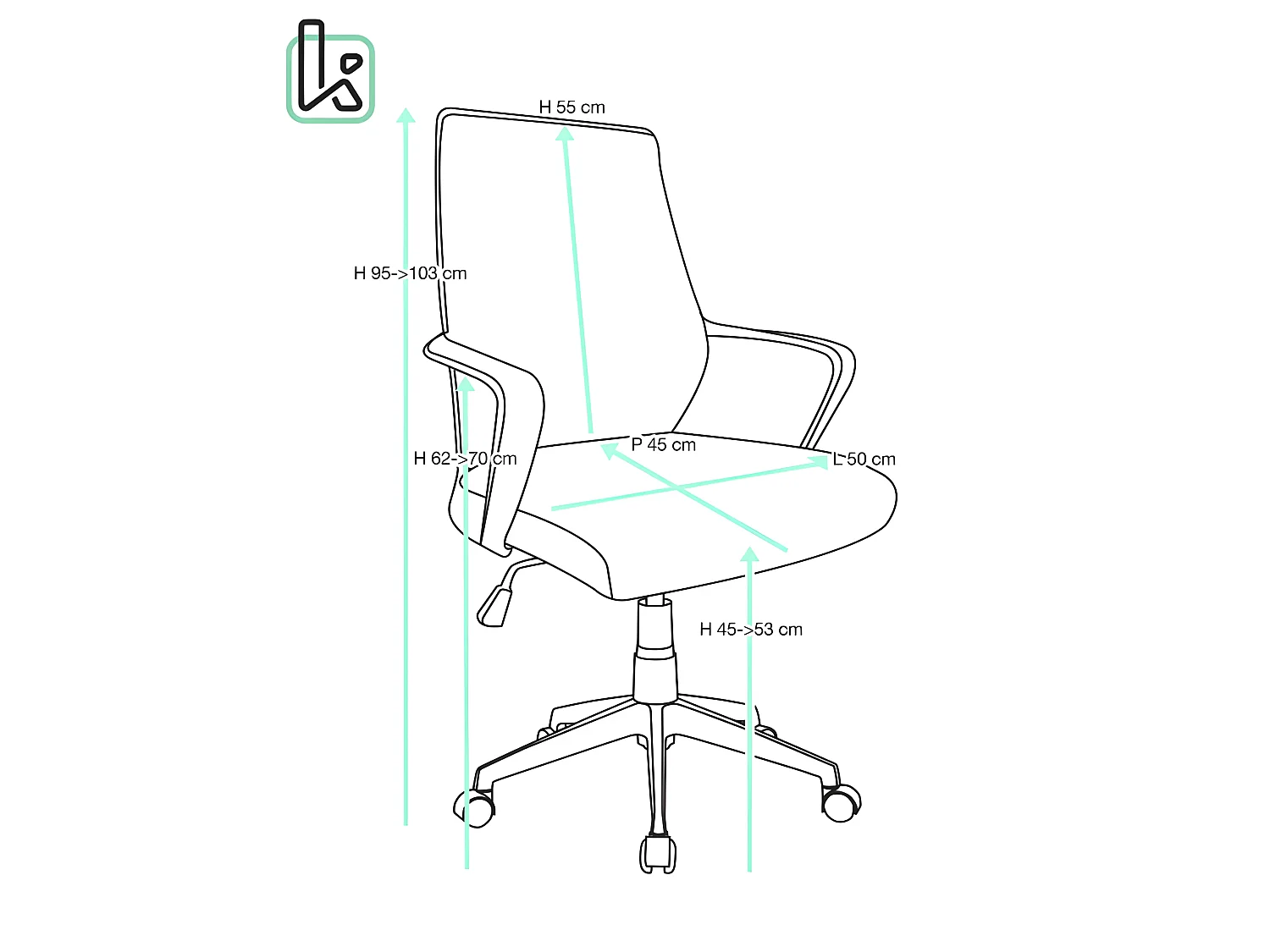 Fauteuil Bureau ergonomique siège textile basculant hauteur réglable renfort Lombaire FAMA (noir)