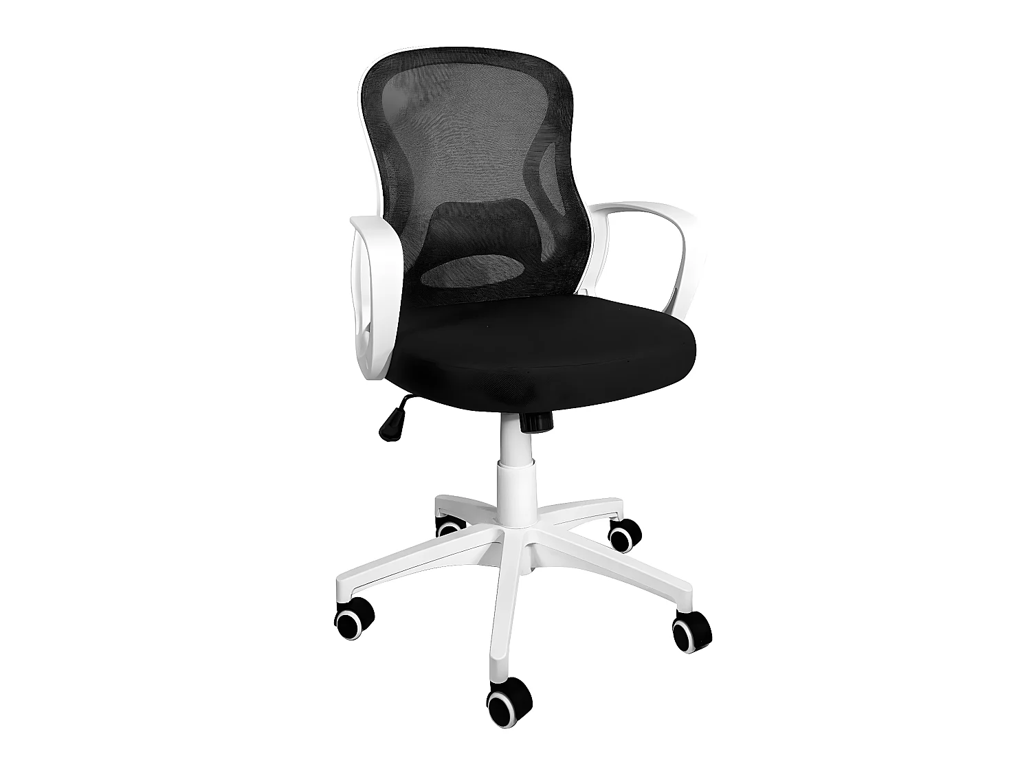 Ergonomische bureaustoel zitting schommelend lendensteun verstelbare hoogte draaibaar FEST (zwart wit)