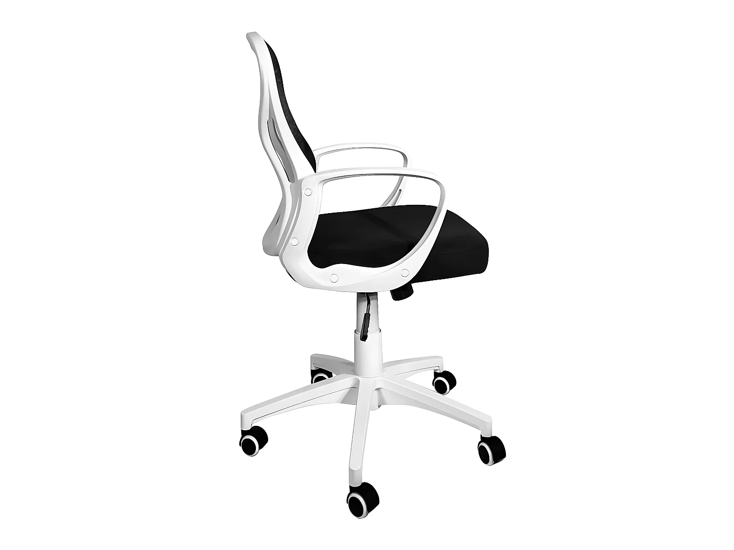 Silla de oficina ergonómica, asiento de malla reclinable, soporte lumbar, altura ajustable, giratorio, ruedas suaves FEST