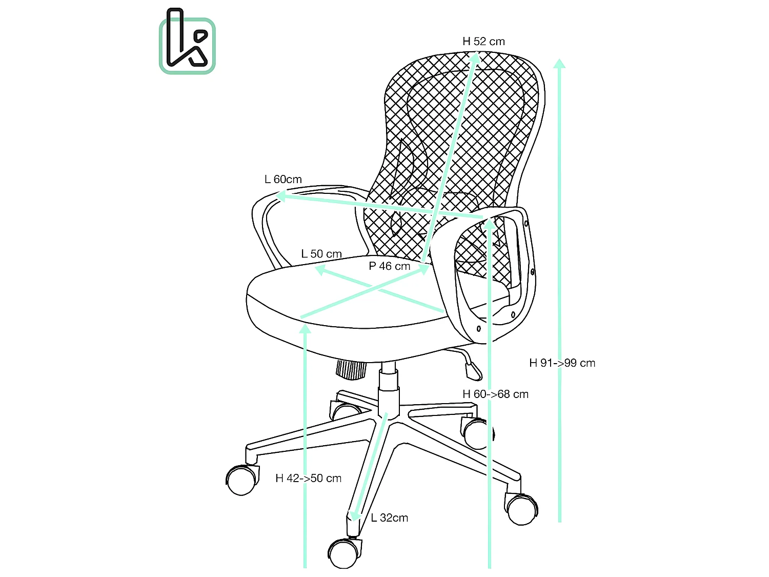 Chaise bureau ergonomique siège basculant renfort lombaire hauteur réglable pivotant FEST (noir)