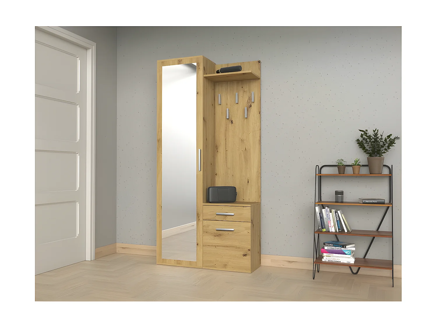 SHEILA | Garderobe mit Spiegel Eingangsbereich/Halle | Schrank + Garderobe Eingangsbereich | Schuhablage + Spiegel + Haken