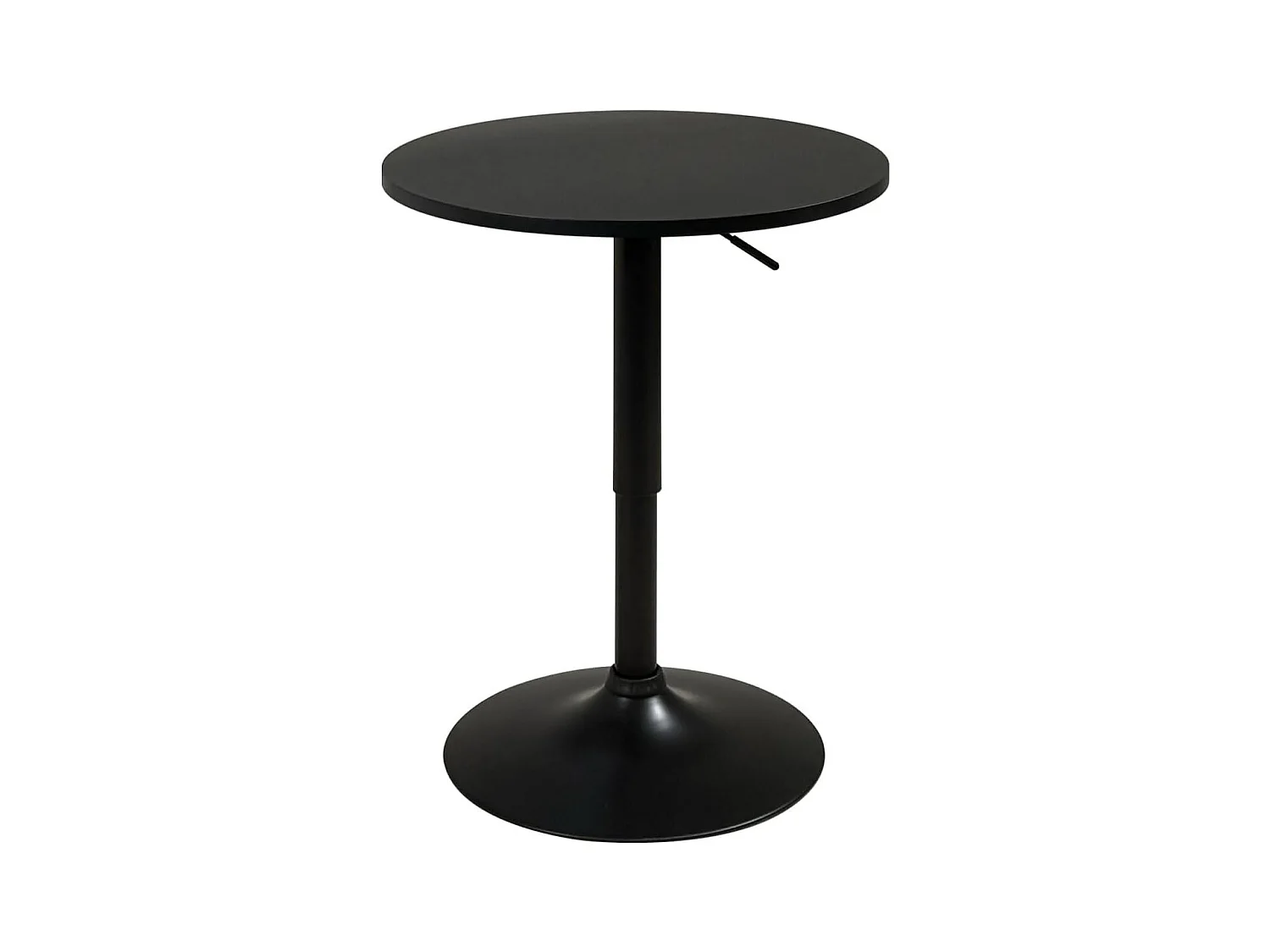 Table de Bar Haute Ø60 cm – Mange Debout hauteur réglable et Pivotant SETI (Noir-intégral)