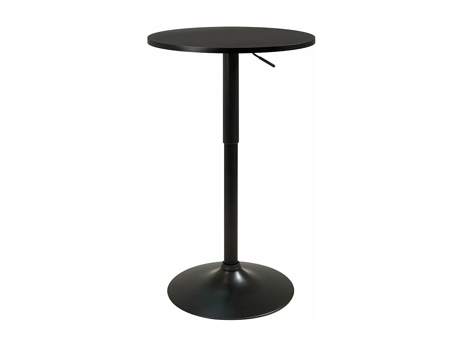 Table de Bar Haute Ø60 cm – Mange Debout hauteur réglable et Pivotant SETI (Noir-intégral)