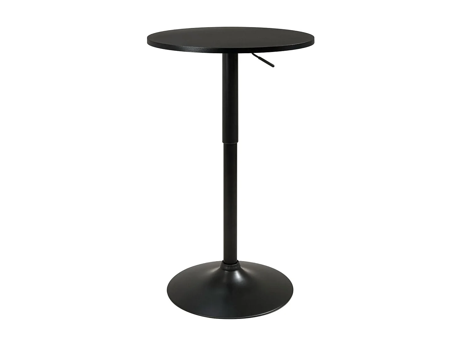 Table de Bar Haute Ø60 cm – Mange Debout hauteur réglable et Pivotant SETI (Noir-intégral)
