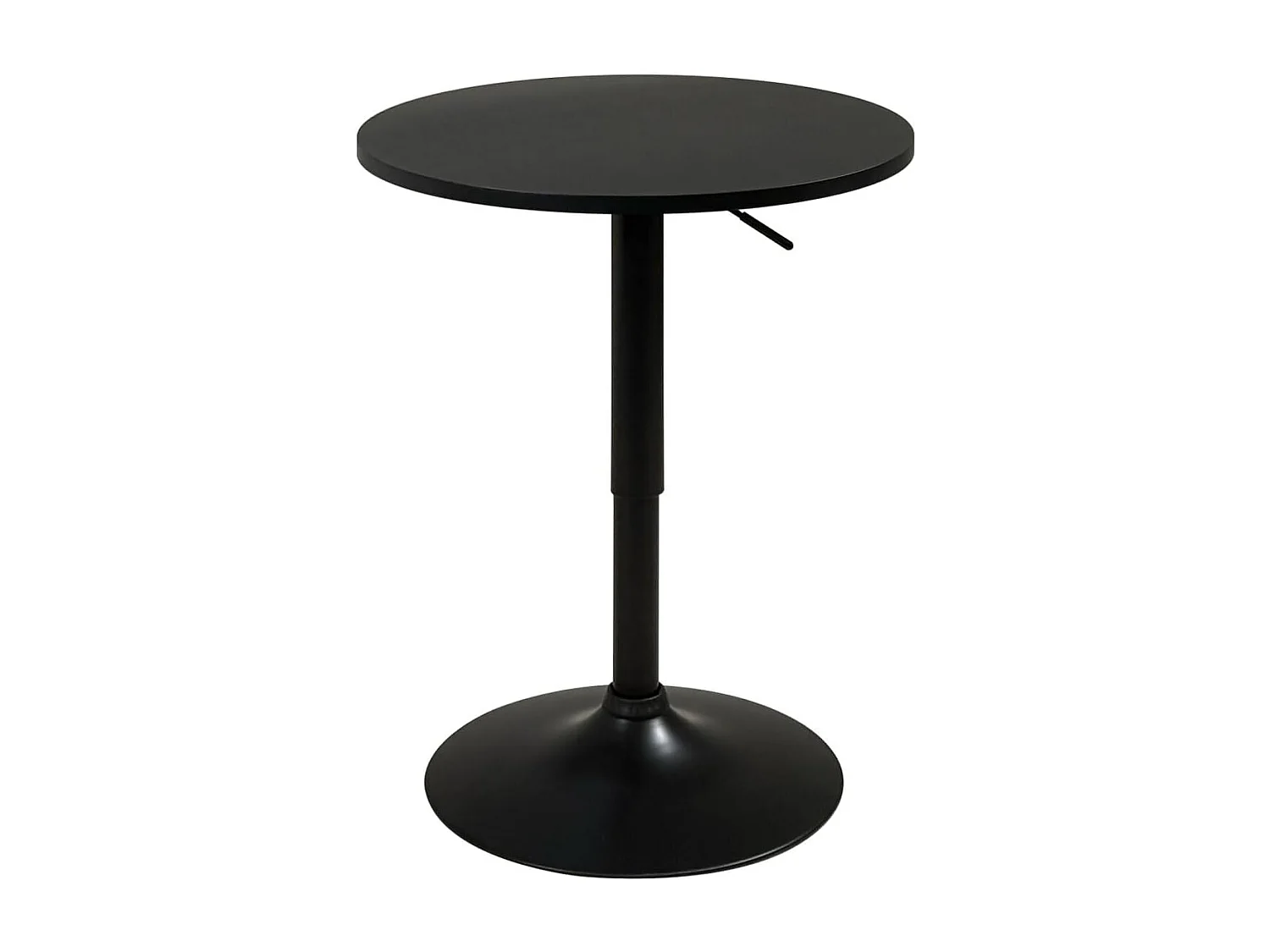 Table de Bar Haute Ø60 cm – Mange Debout hauteur réglable et Pivotant SETI (Noir-intégral)