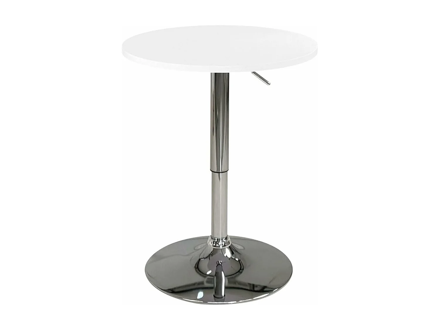Mesa Alta de Bar Ø60 cm – Altura Regulable y Giratoria – Diseño Moderno SETI (Blanco)
