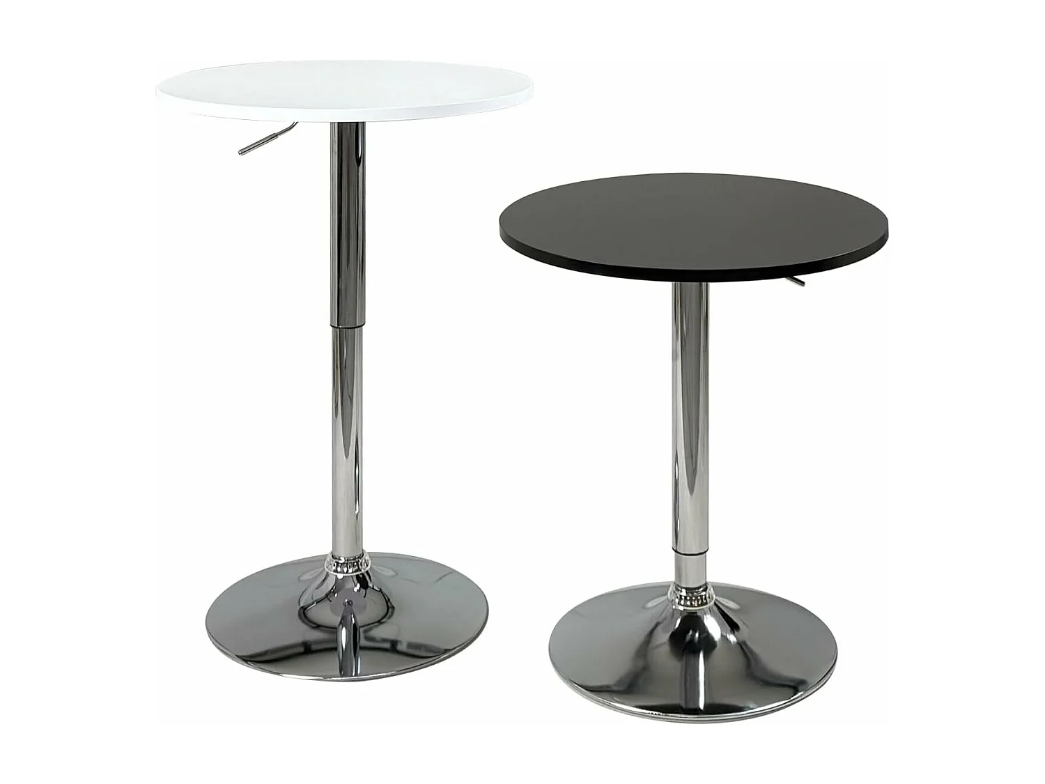 Mesa Alta de Bar Ø60 cm – Altura Regulable y Giratoria – Diseño Moderno SETI (Blanco)