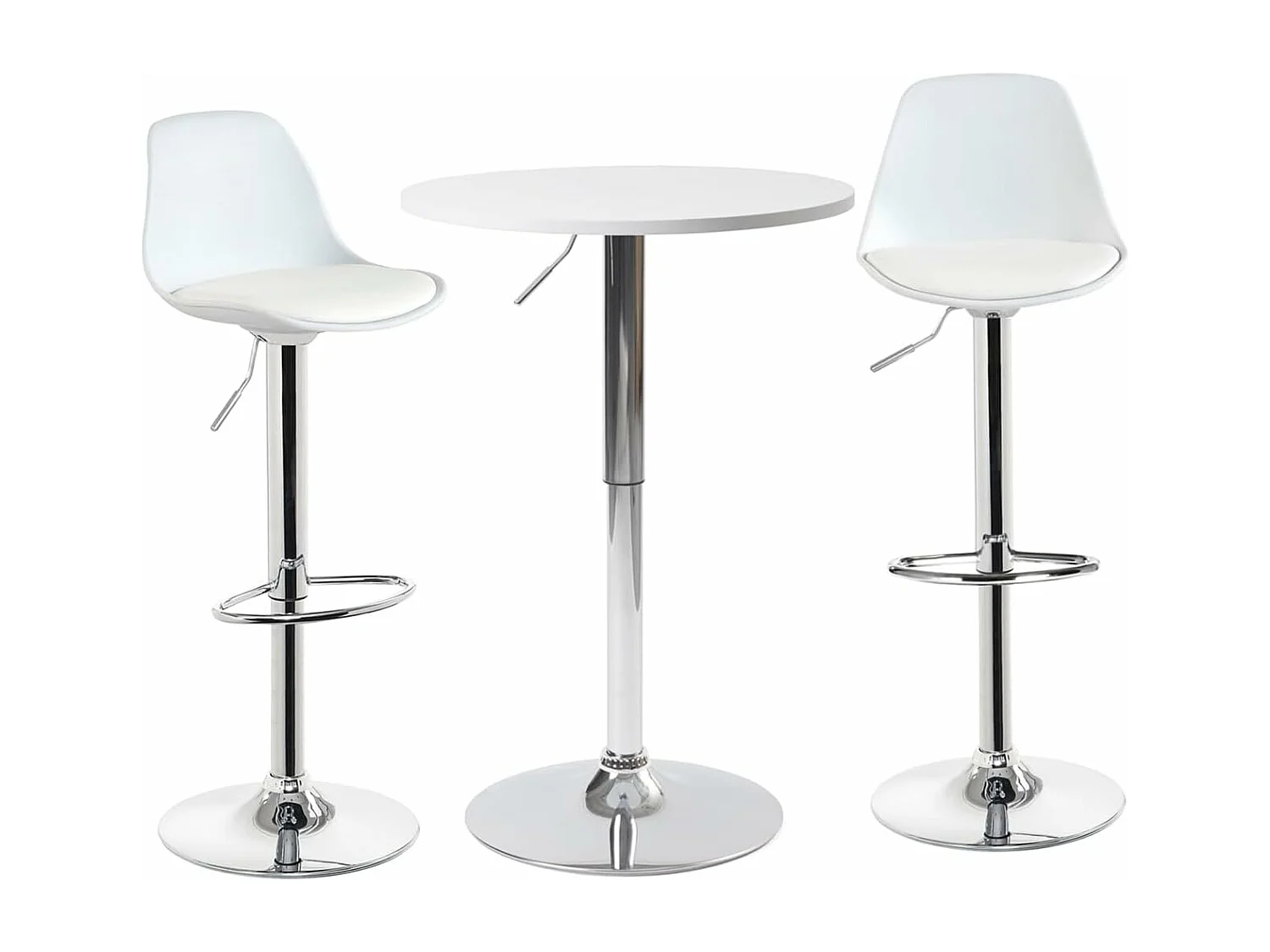 Mesa Alta de Bar Ø60 cm – Altura Regulable y Giratoria – Diseño Moderno SETI (Blanco)