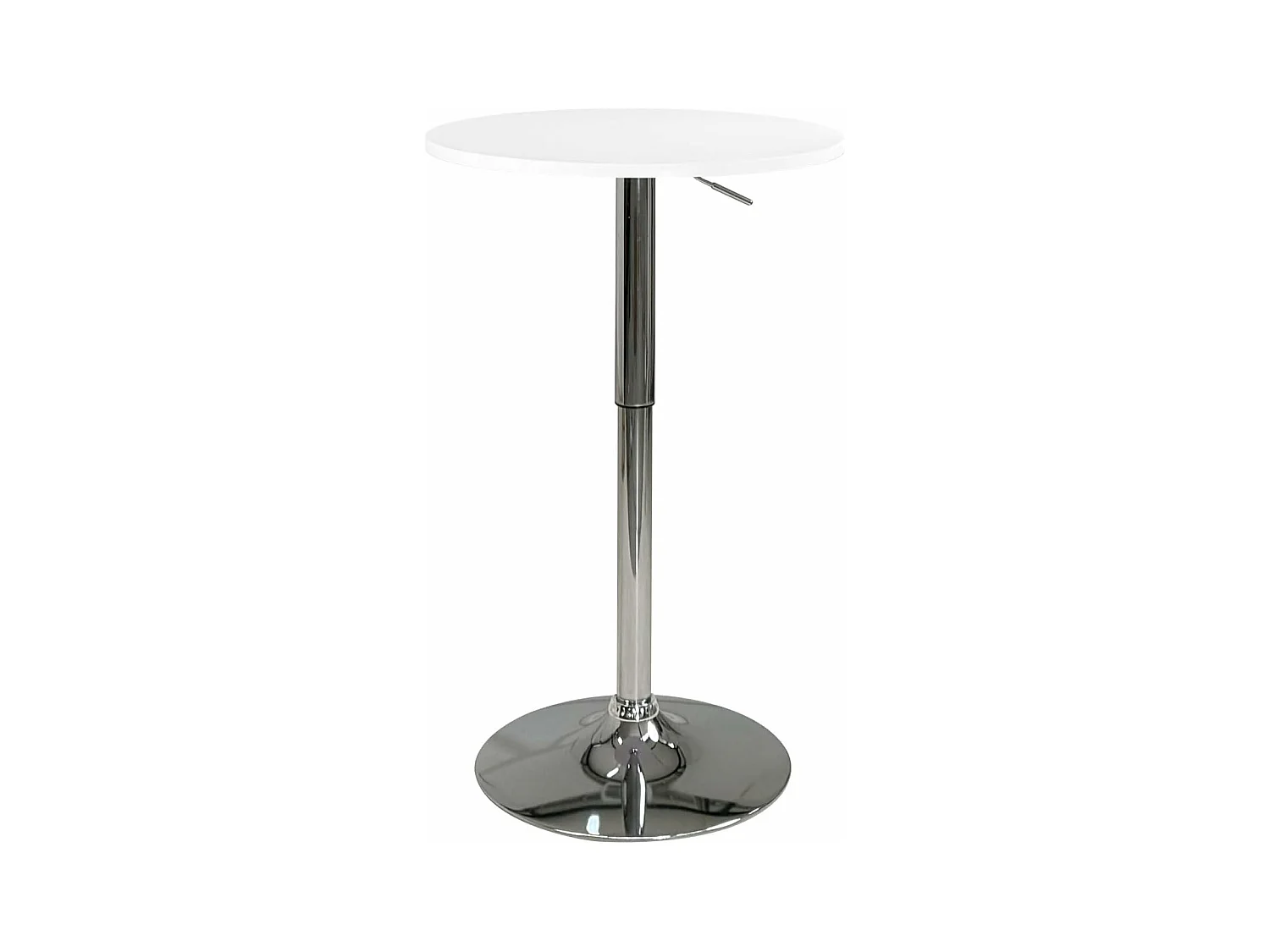 Table de Bar Haute Ø60 cm – Mange-Debout hauteur réglable et Pivotant SETI (Blanc)