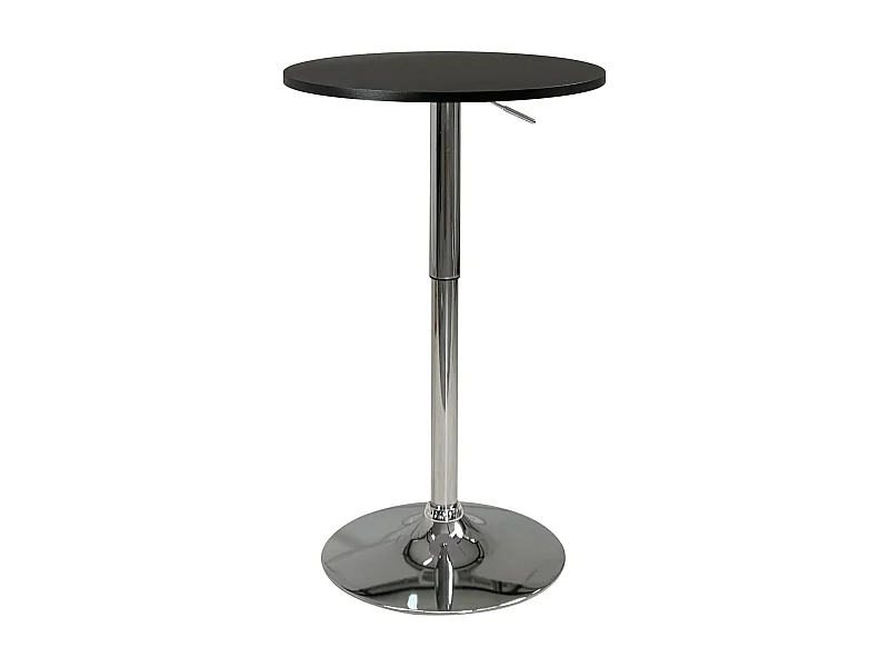 Table de Bar Haute Ø60 cm – Mange-Debout hauteur réglable et Pivotant SETI (Noir)