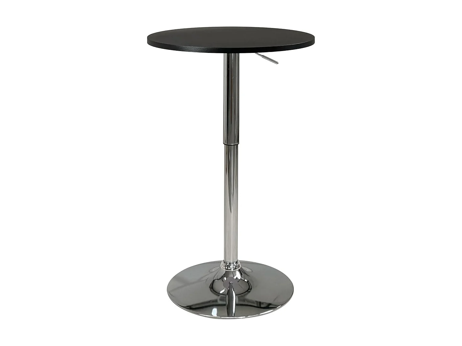 Table de Bar Haute Ø60 cm – Mange-Debout hauteur réglable et Pivotant SETI (Noir)