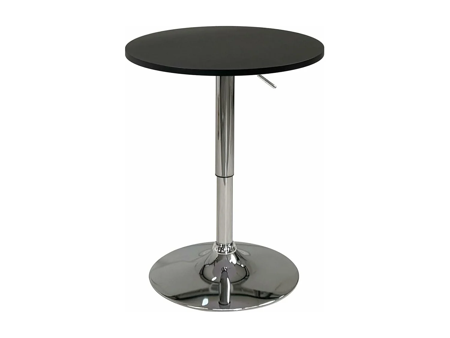 Table de Bar Haute Ø60 cm – Mange-Debout hauteur réglable et Pivotant SETI (Noir)