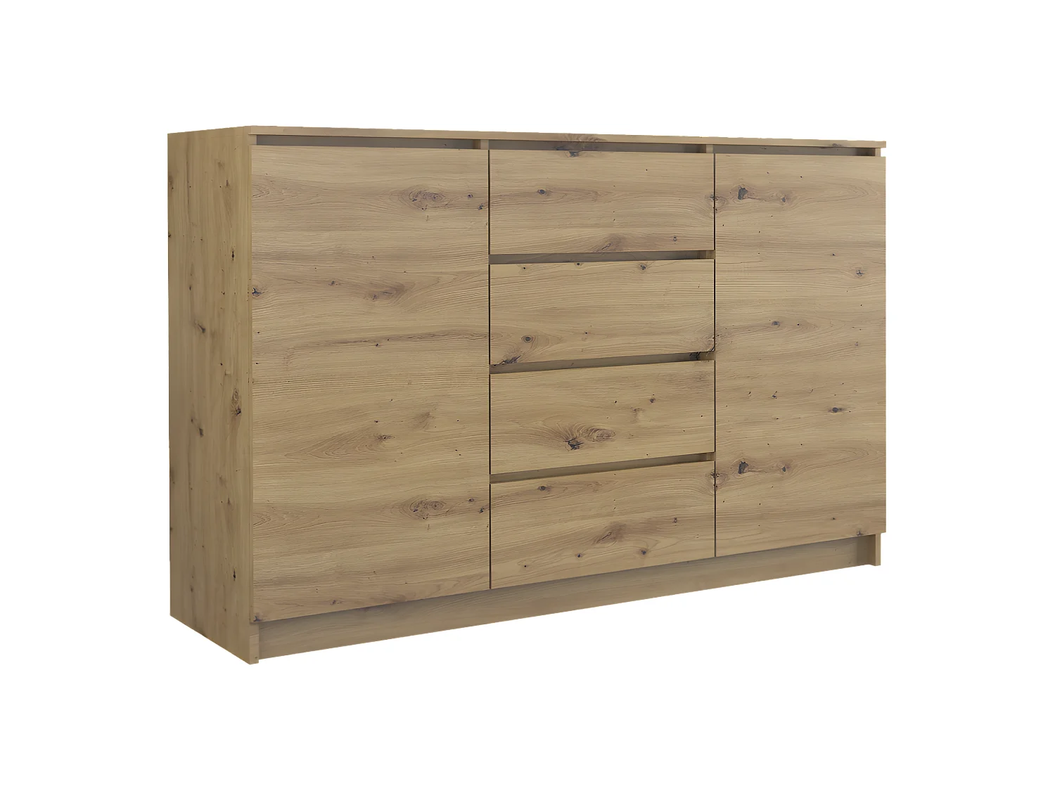 PARME 140 - Cómoda  espaciosa moderna 97x140x40 cm - 2 puertas + 4 cajones - Mueble de almacenaje para dormitorio sala de estar habitación infantil