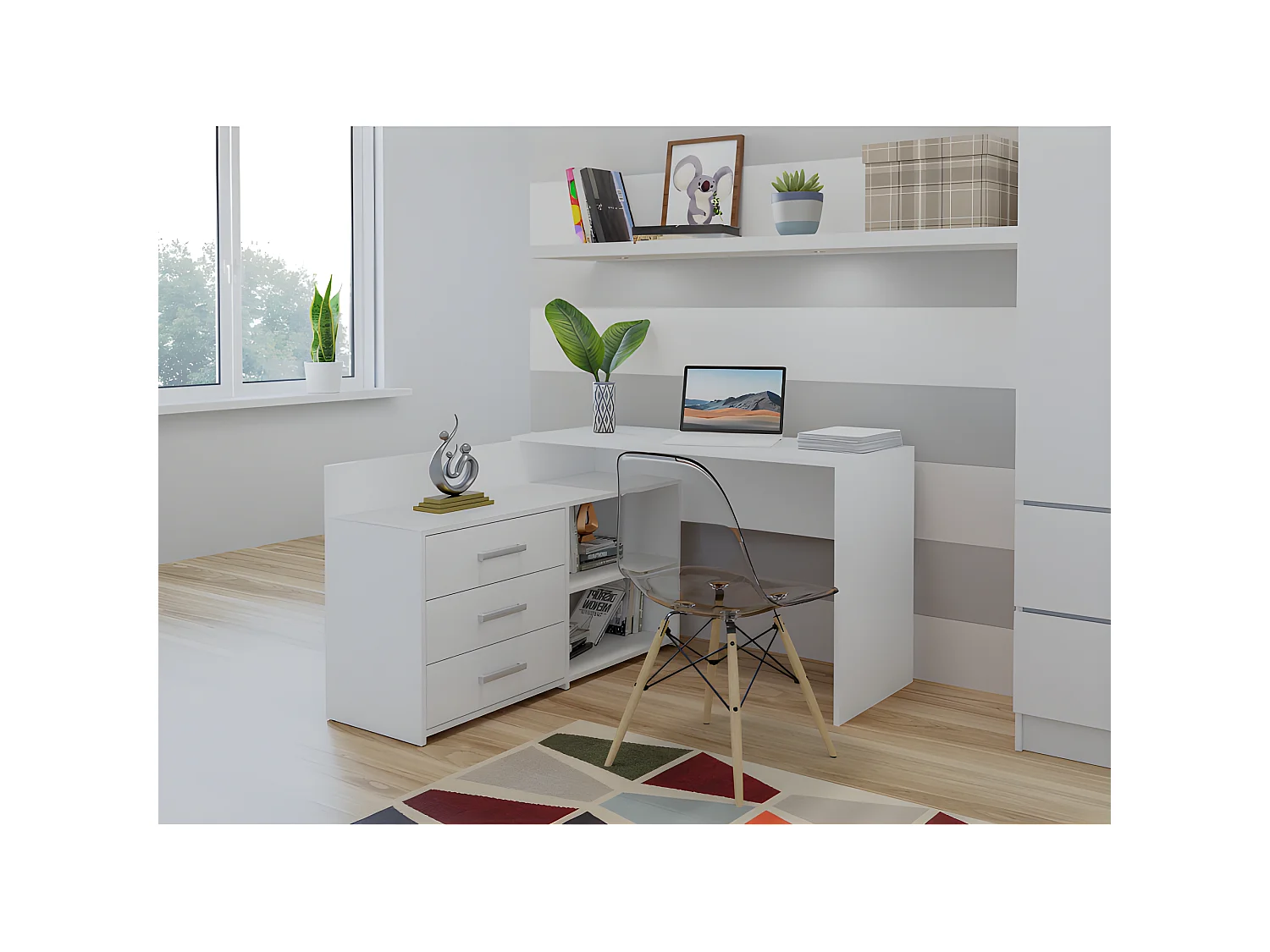 IRIS 120 - Commode de chambre - 6 tiroirs - 120x40x75cm  - Meuble de rangement - Style Scandinave - Aspect bois