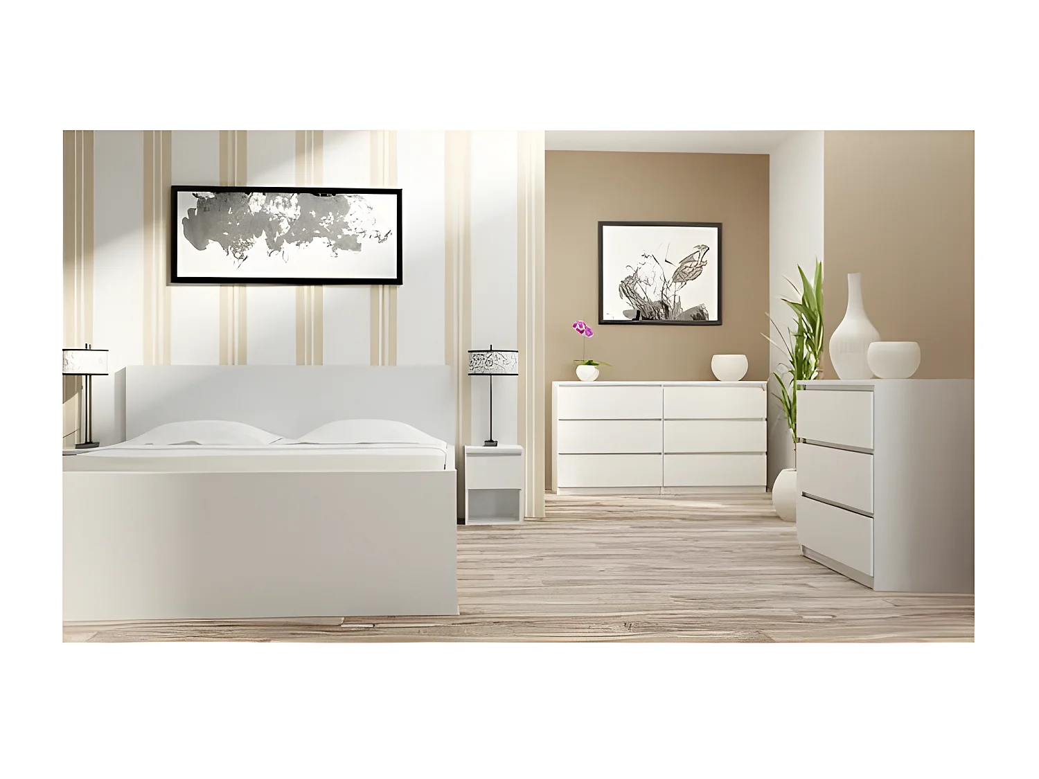 MILAN - Cómoda moderna para dormitorio, salon o despacho - 40x70x109.5 - 5 cajones correderos - mueble contenedor