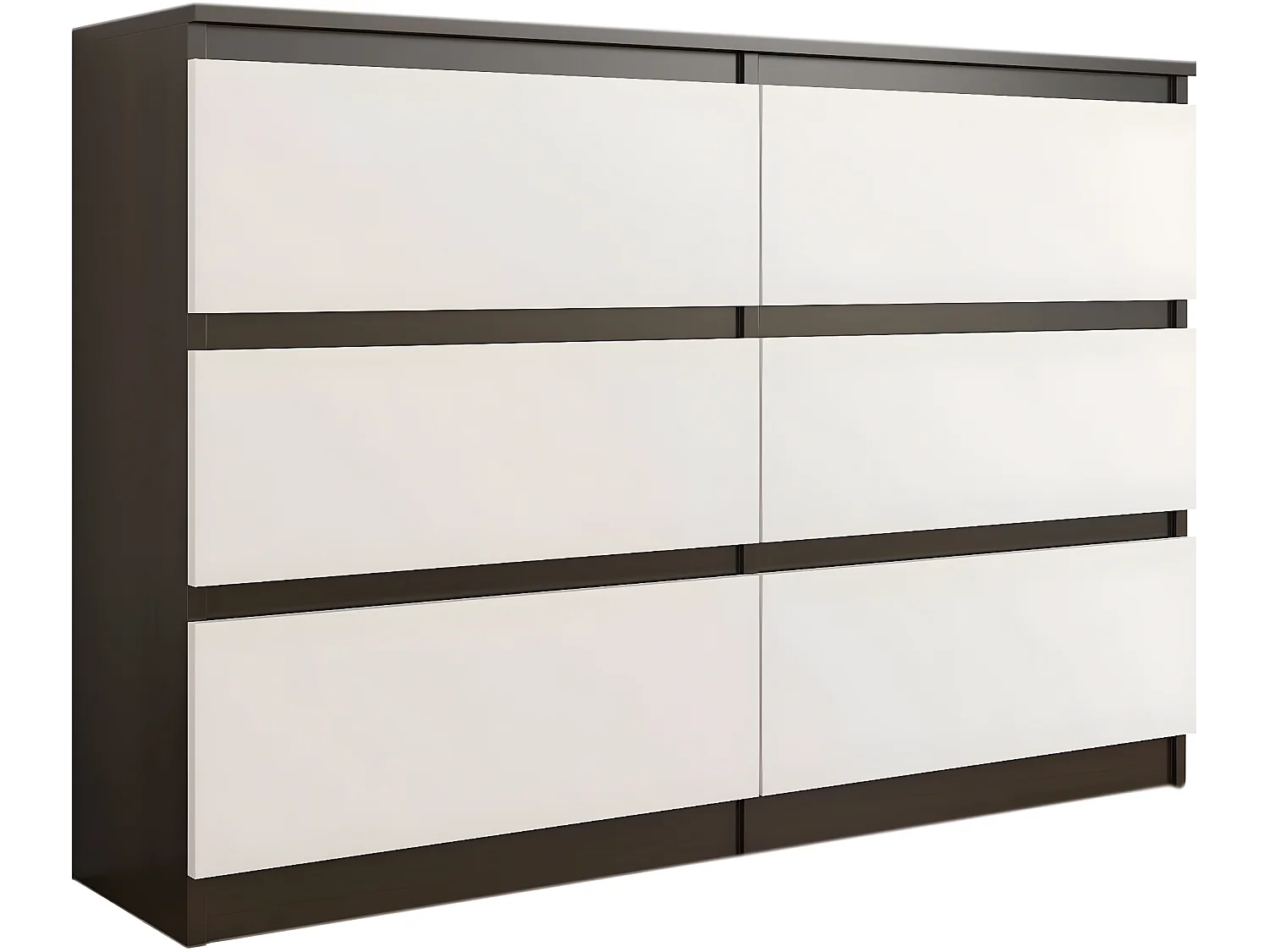 MUNICH | Commode contemporaine chambre salon bureau | 140x77x30 | Dressing 6 tiroirs | Meuble de rangement scandinave