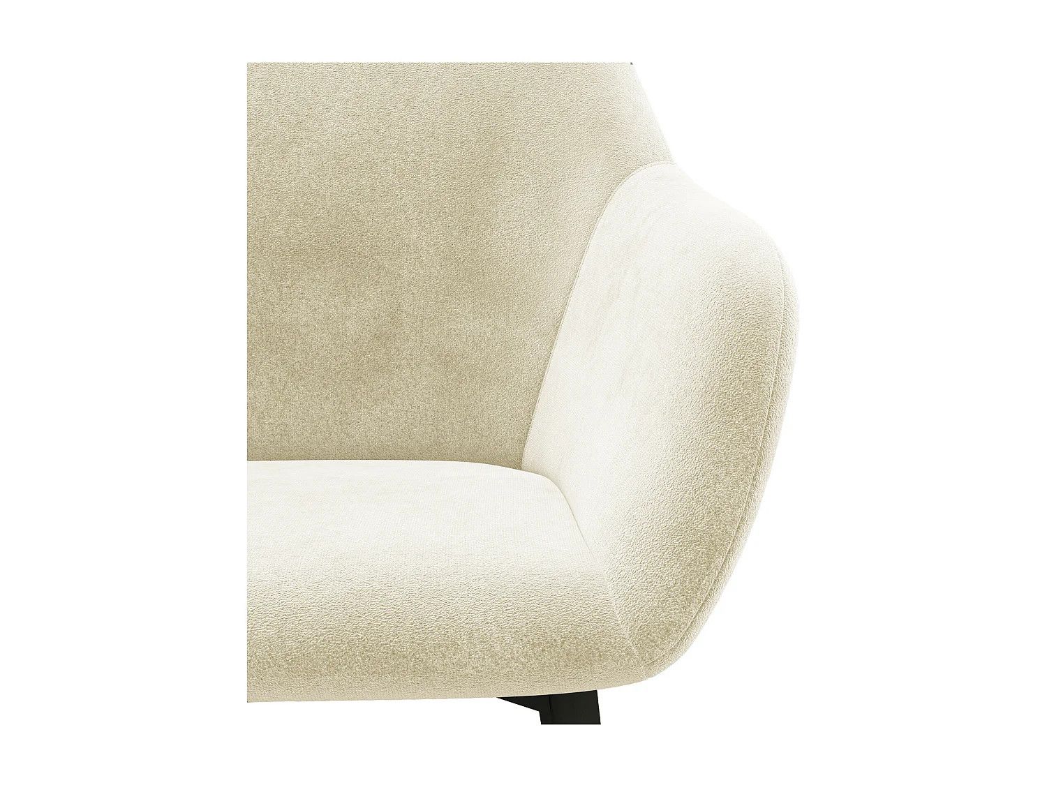 GABIN-Fauteuil de table en Velours Vanille et métal noir (x2)