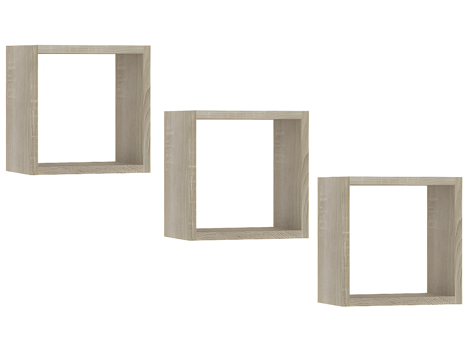SHAY | Lot de 3 étagères murales flottantes cubes chambre/salon/bureau 25x25x15cm | Étagère à suspendre Rangement livres déco