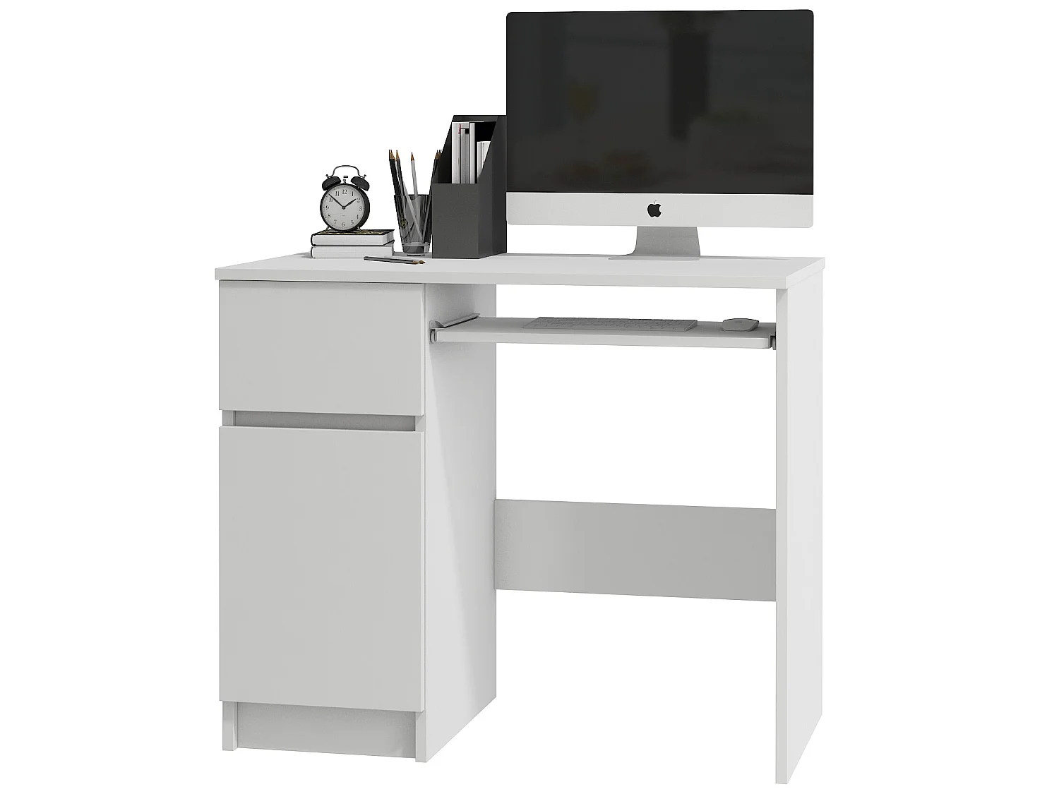 MOGO | Bureau informatique contemporain 90x77x50 cm | Taille compacte + support clavier + tiroir | Table ordinateur moderne