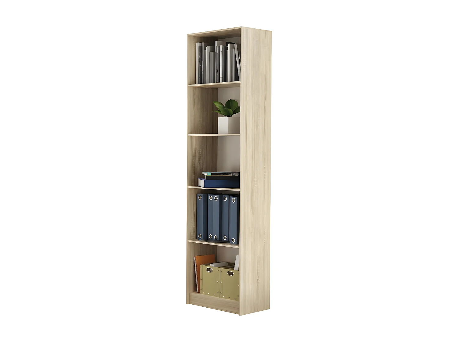 KAFFI - Librería de salón de estilo escandinavo - 50x30x181 - 5 baldas - Librería