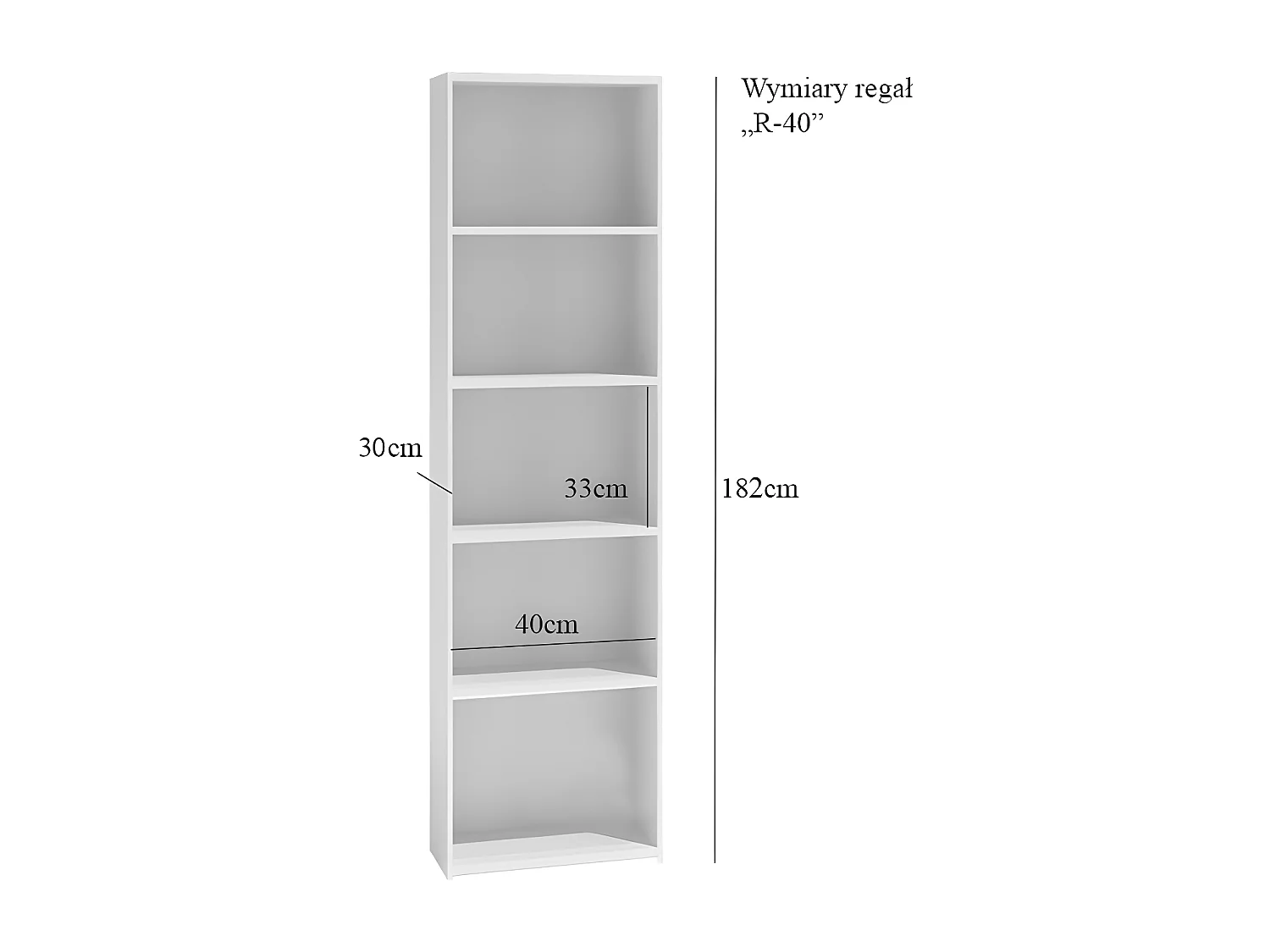 FLORENCE - Bibliothèque 5 étagères chambre bureau salon - 182x40x30 cm - Meuble de rangement livres dèco - Aspect bois