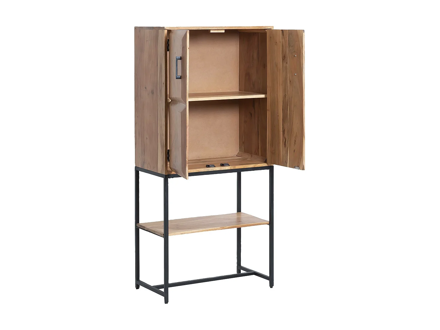 Armoire en bois d'acacia et métal Ava