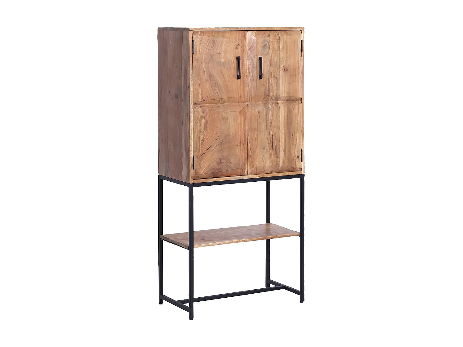 Armoire en bois d'acacia et métal Ava