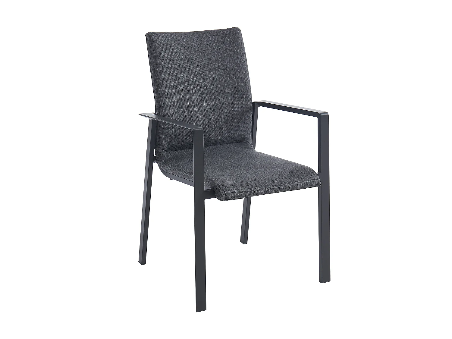 Fauteuil de jardin empilable en aluminium et textilène - Gris - GULIANE de MYLIA