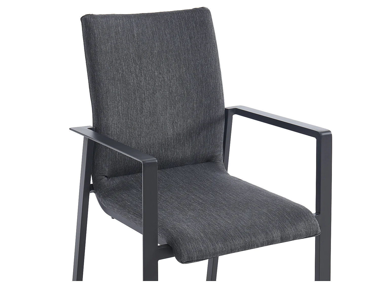 Fauteuil de jardin empilable en aluminium et textilène - Gris - GULIANE de MYLIA
