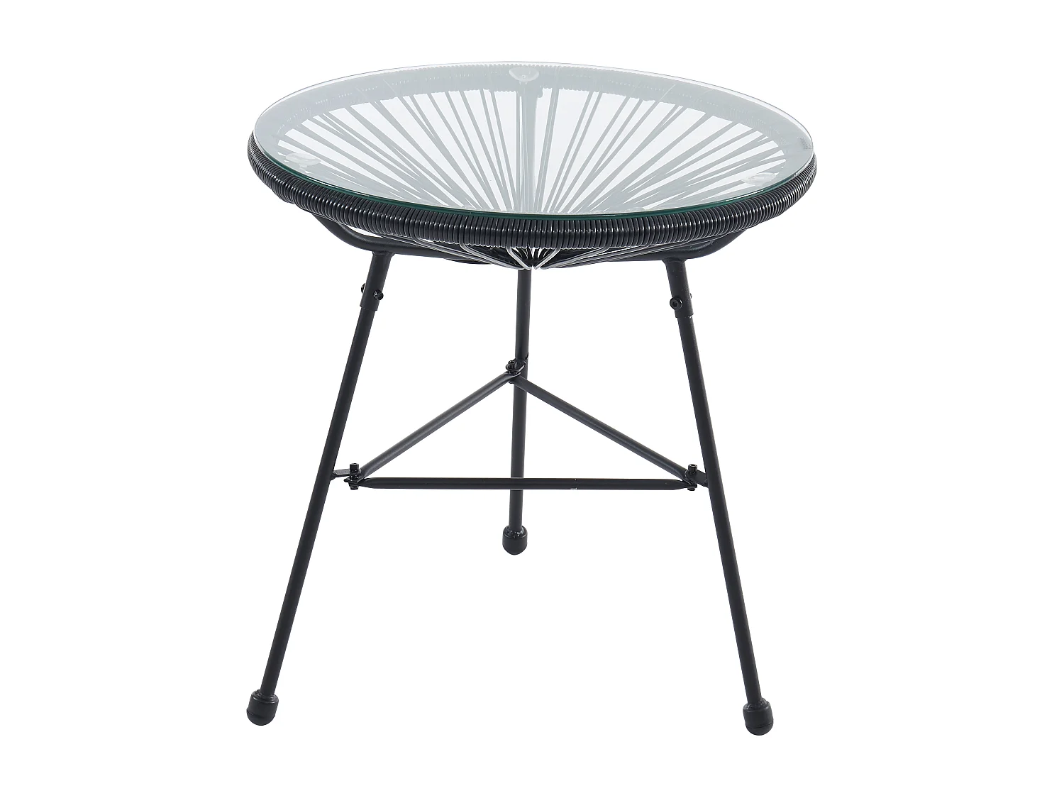 Mesa de jardim em fios de resina entrançados preto - ALIOS II