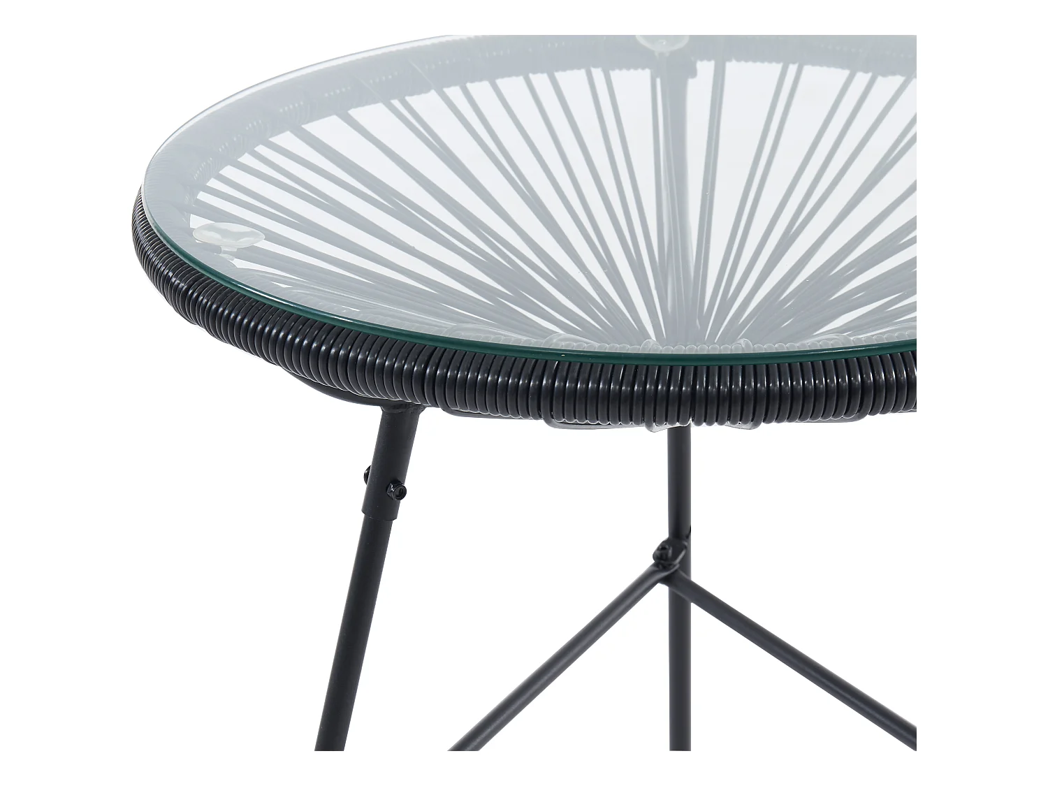 Table de jardin en fils de résine tressés - Noir - ALIOS III de MYLIA