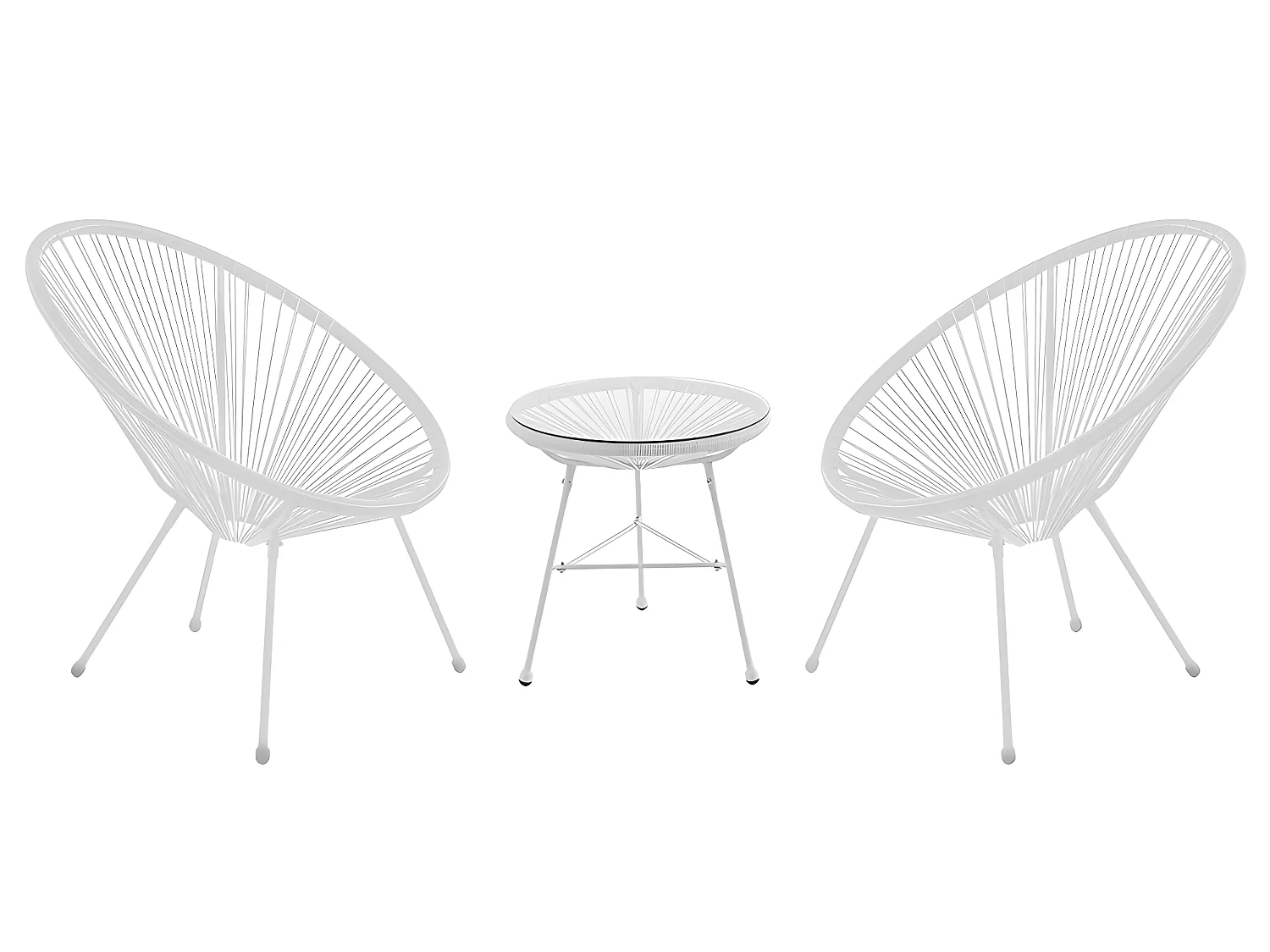 Fauteuil de jardin en fils de résine tressés - Blanc - ALIOS III de MYLIA