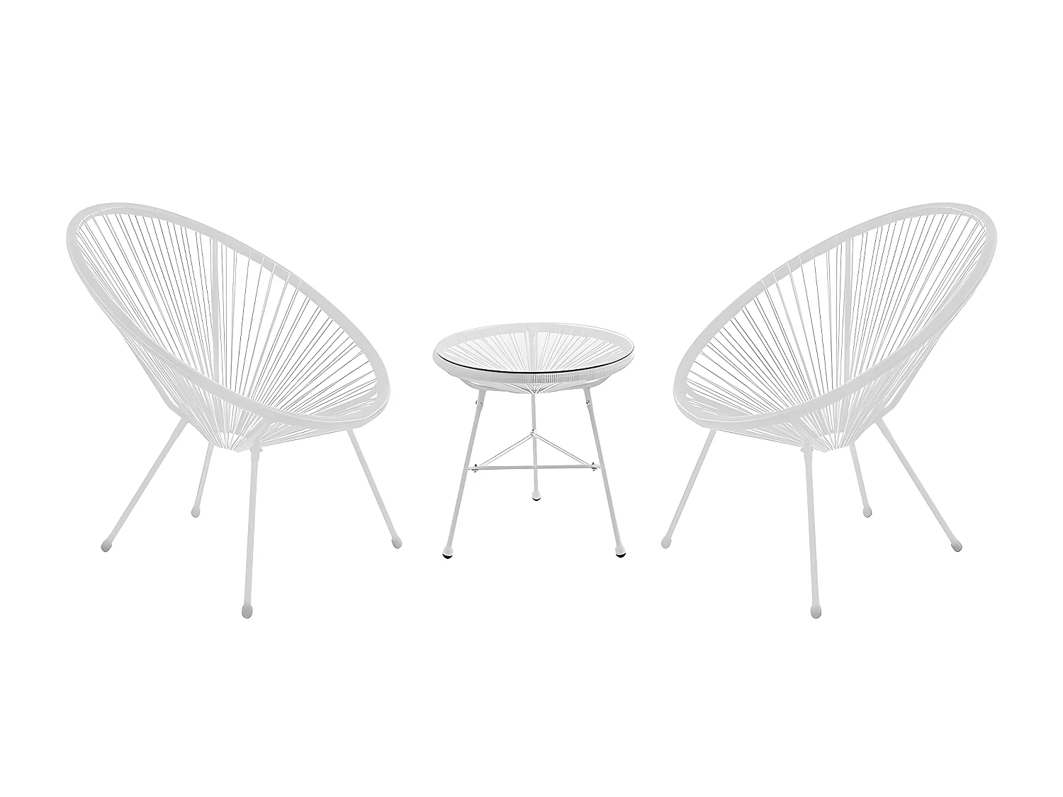 Silla de jardín de fibra de resina trenzada - Blanco - ALIOS II