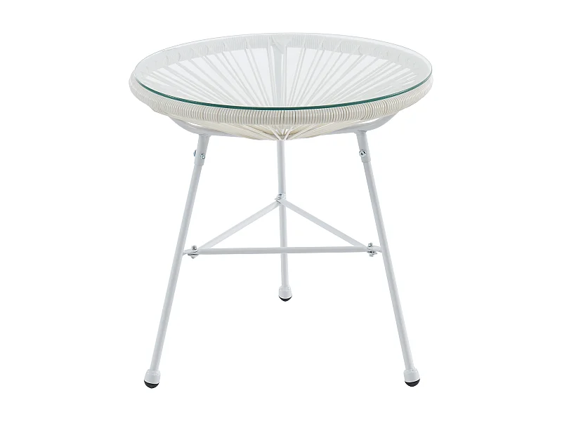 Tavolo da giardino in Resina intrecciata Bianco - ALIOS II