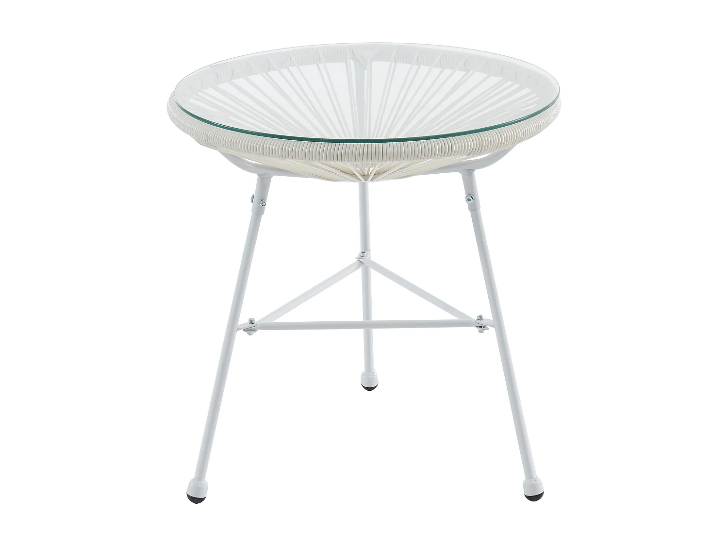 Table de jardin en fils de résine tressés - Blanc - ALIOS III de MYLIA