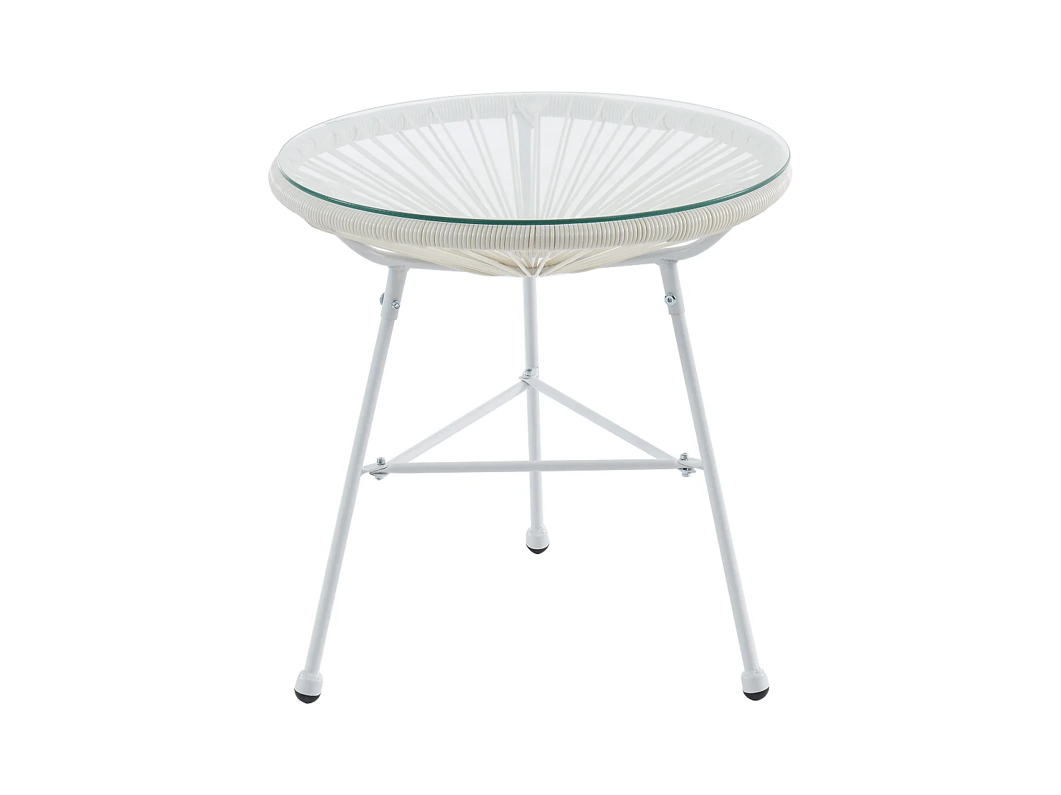 Table de jardin en fils de résine tressés - Blanc - ALIOS III de MYLIA