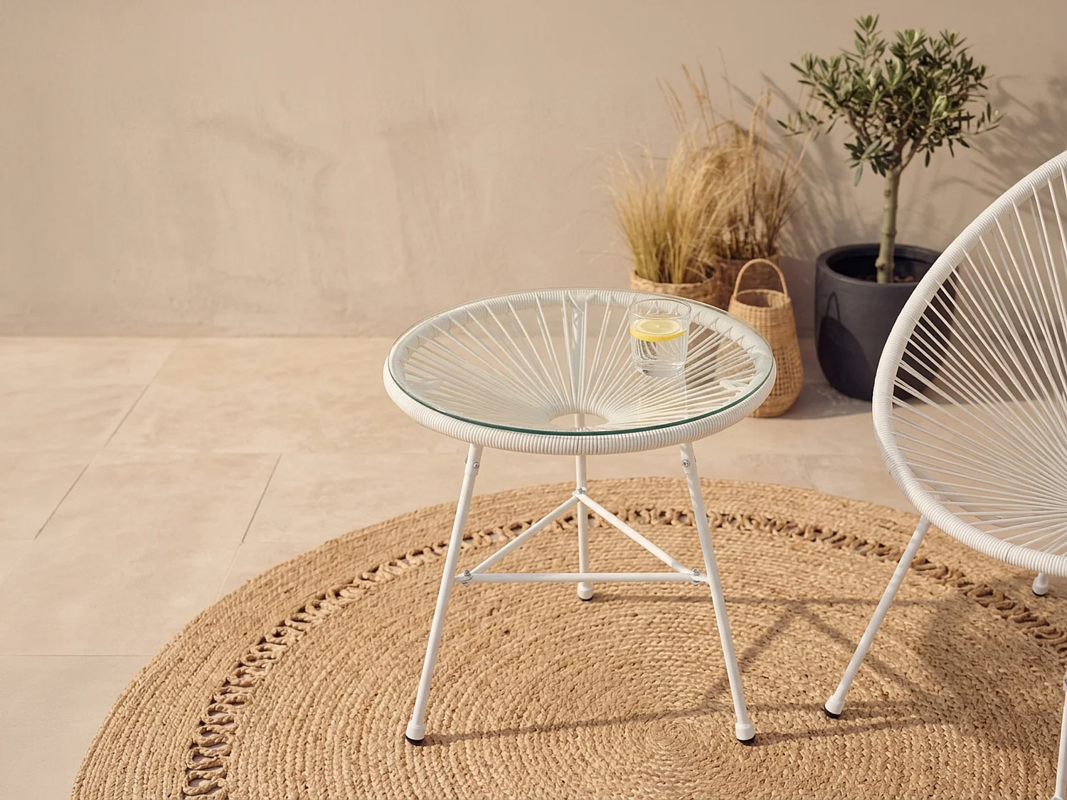 Gartentisch - Polyrattan - Weiß - ALIOS III von MYLIA