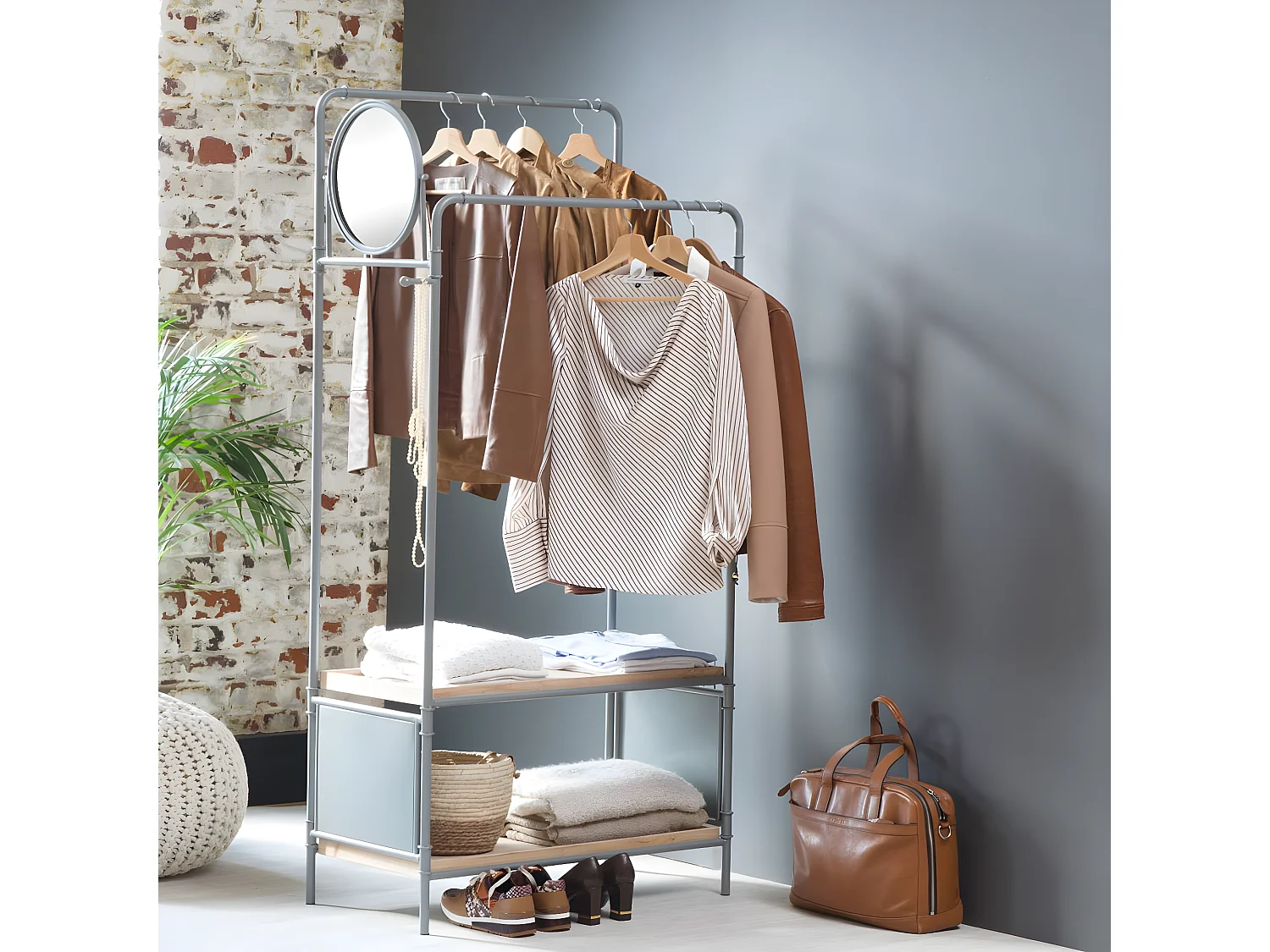 Dressing ouvert avec miroir petit modèle Rafael