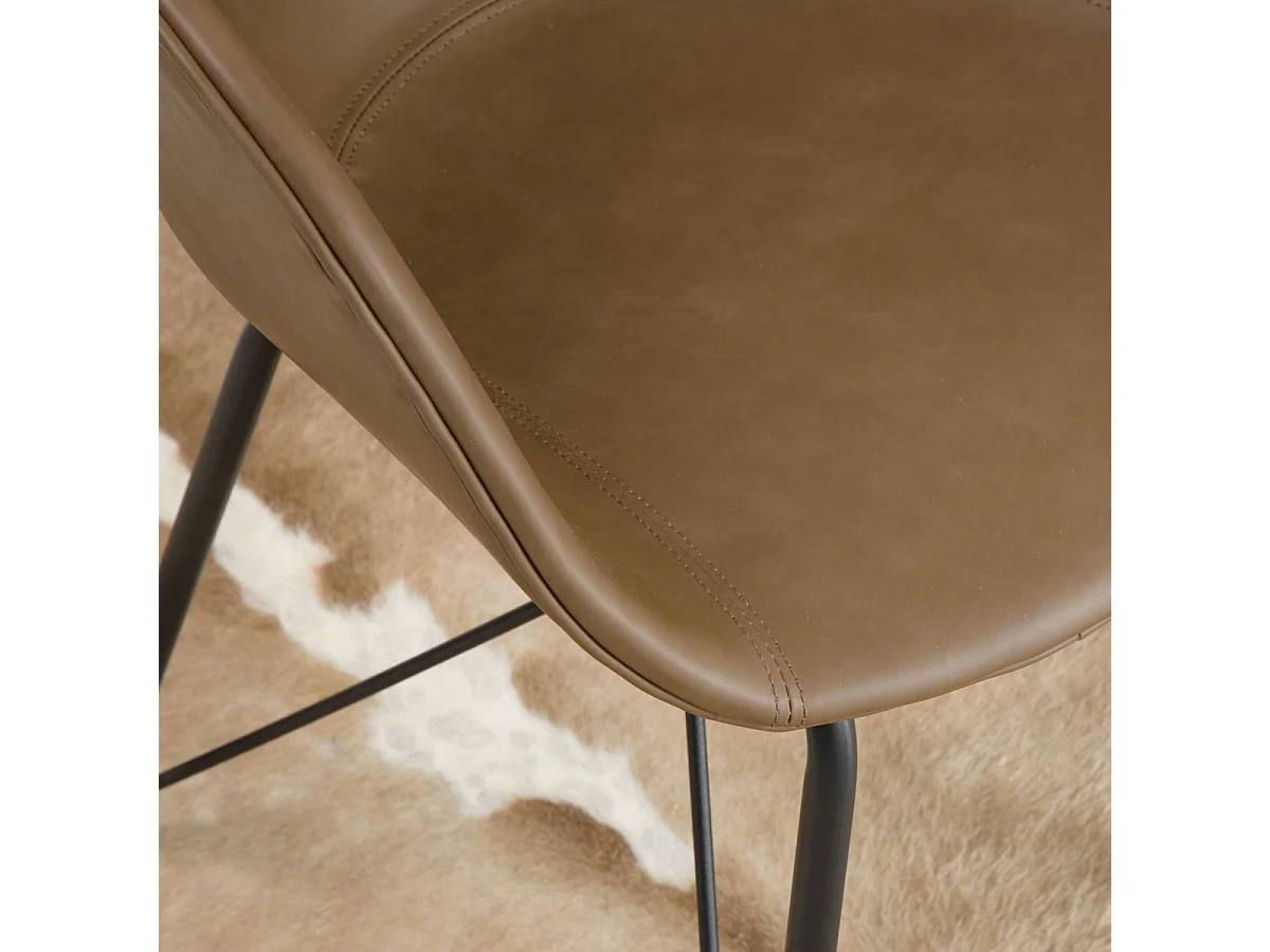 Chaise marron pieds tour Eiffel Camille (lot de 2)