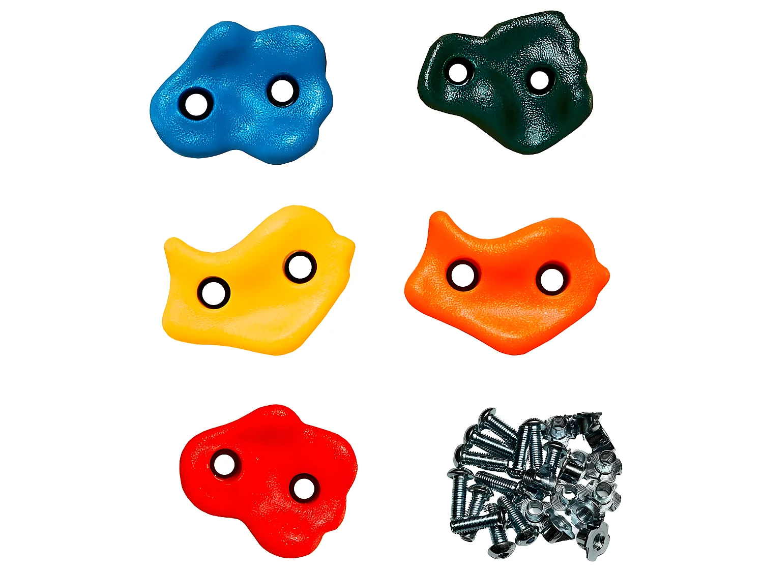 5 Pierres à grimper d'escalade pour structures de jeux - Fixations inclues