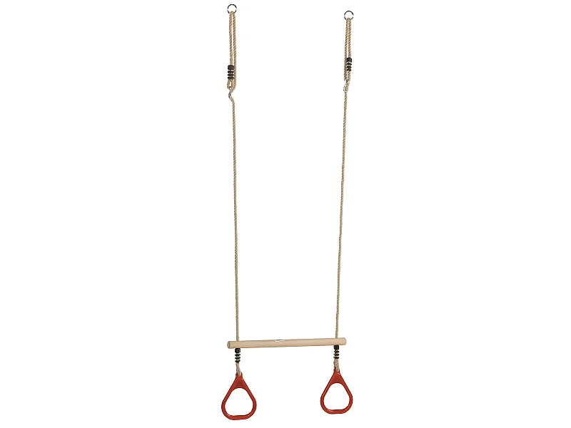 Trapèze balançoire en bois avec anneaux de gymnastique pour enfant pour structure de jeux