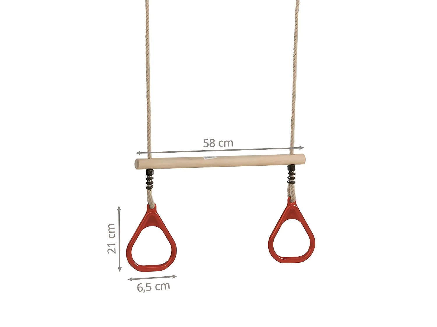 Trapèze balançoire en bois avec anneaux de gymnastique pour enfant pour structure de jeux