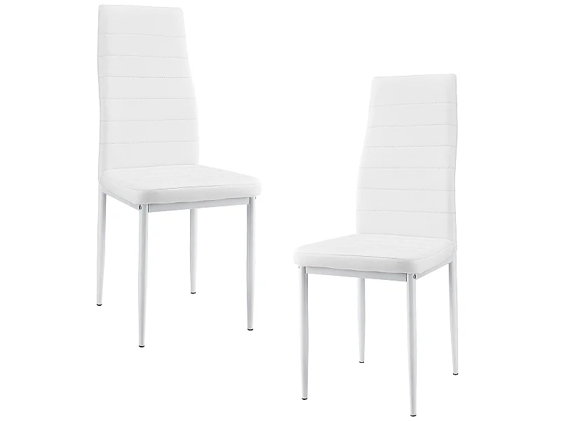 Lot De 2 Chaises De Salle à Manger Simili 96 x 43 x 52 cm Blanc [en.casa]