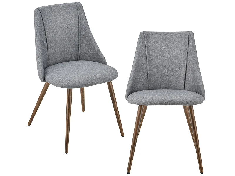 Lot de 2 Chaises de Salle à Manger Danzig Textile Métal 83x50x53 cm Gris Foncé [en.casa]