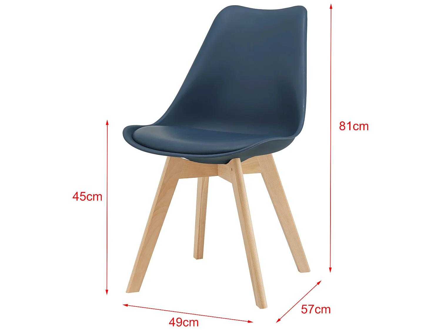 Lot de 4 Chaises de Salle à Manger Dubrovnik Simili Hêtre Bleu [en.casa]