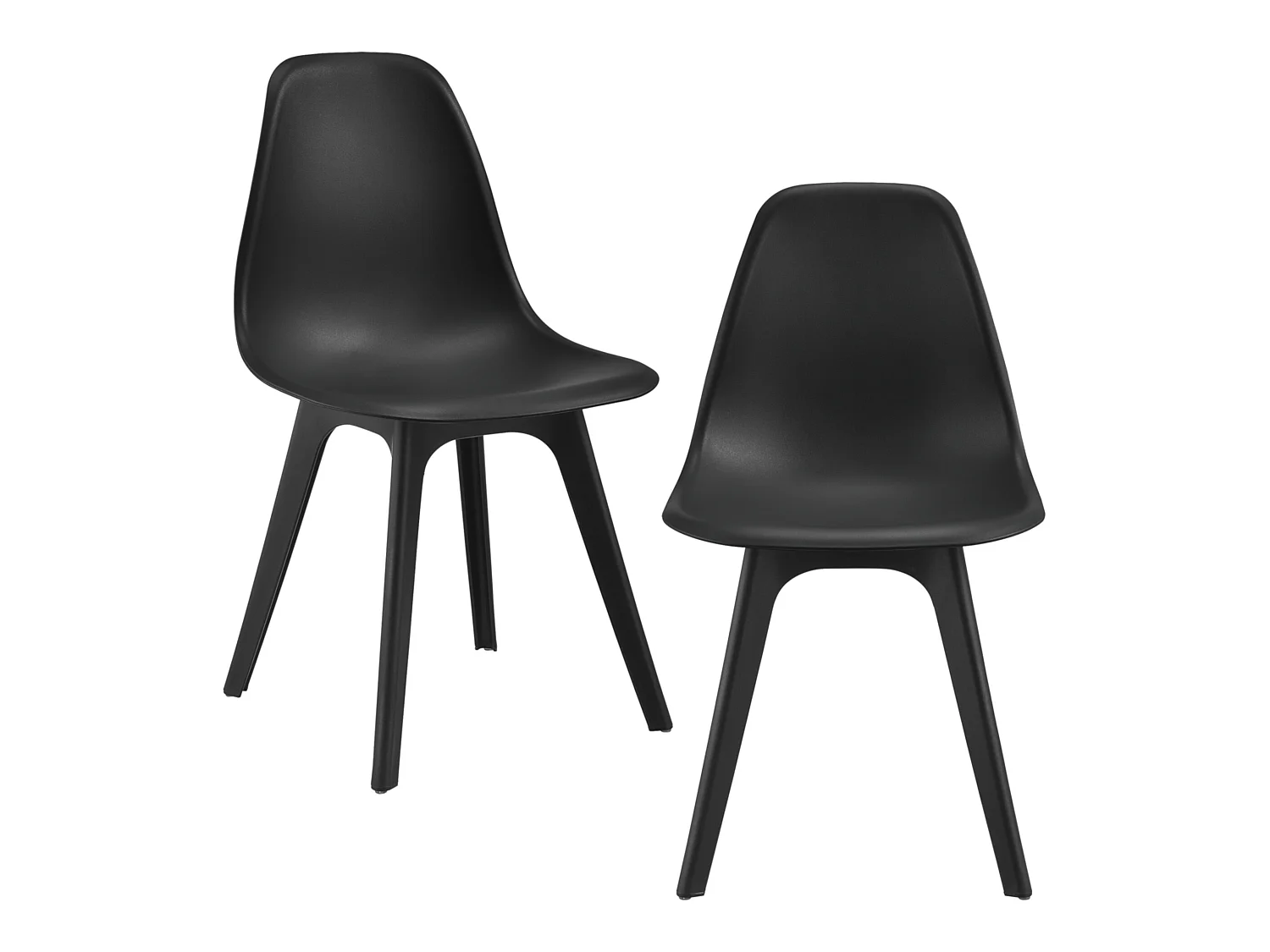 Set de 2 Chaises Brevik Plastique 83 x 54 x 48 cm Noir [en.casa]