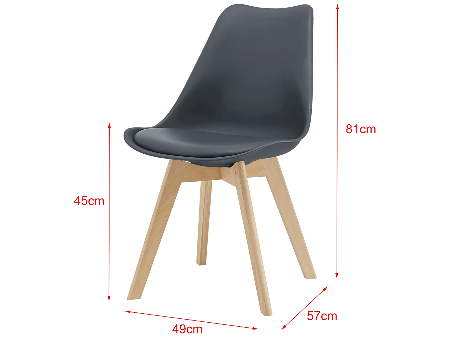 Lot de 2 Chaises de Salle à Manger Dubrovnik Simili Hêtre Gris [en.casa]